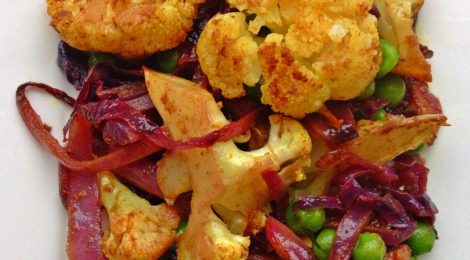Oven-roasted Indian vegetables