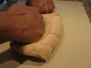 Kneading dough for whole wheat chapatis