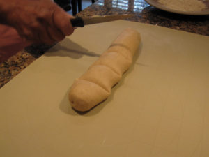 Scoring dough for whole wheat chapatis
