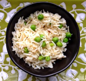 Basmati rice with peas and cumin
