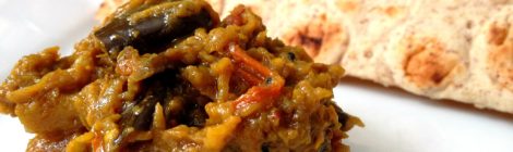 Indian Cooking 401 -- Recipe #2: Smoky mashed eggplant with spices (Baingan Bhurtha)