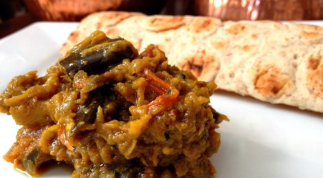 Indian Cooking 401 -- Recipe #2: Smoky mashed eggplant with spices (Baingan Bhurtha)