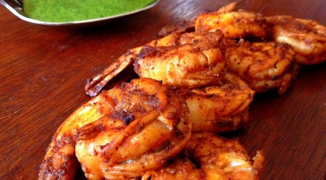 Smoky & Spicy Indian Barbecue: Bobby Flay's Grilled Shrimp Skewers with Cilantro-Mint Chutney