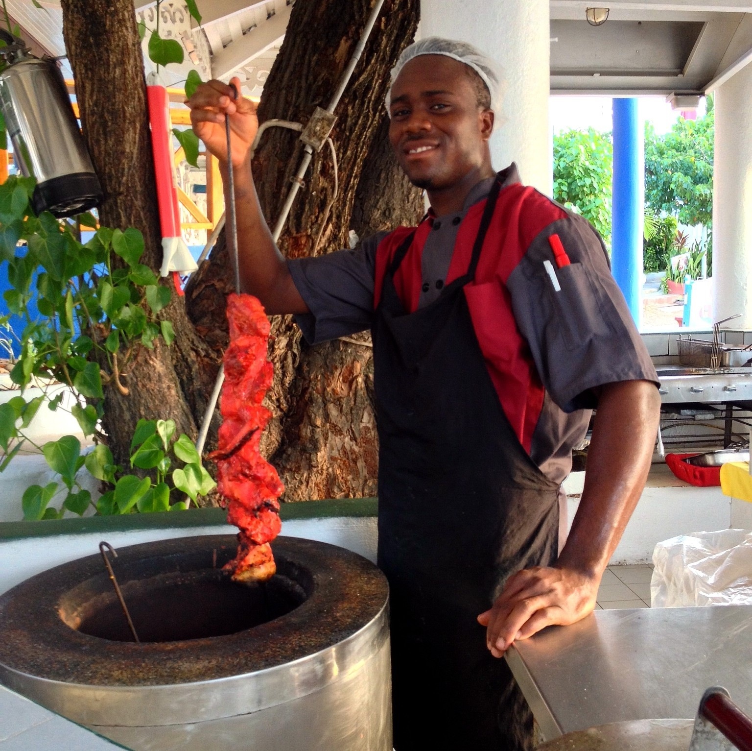 Baushka, the grill chef at Runaway Bay