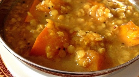 Mango Huli: Stewed Lentils and Mangoes with Turmeric, Tamarind, and Coconut