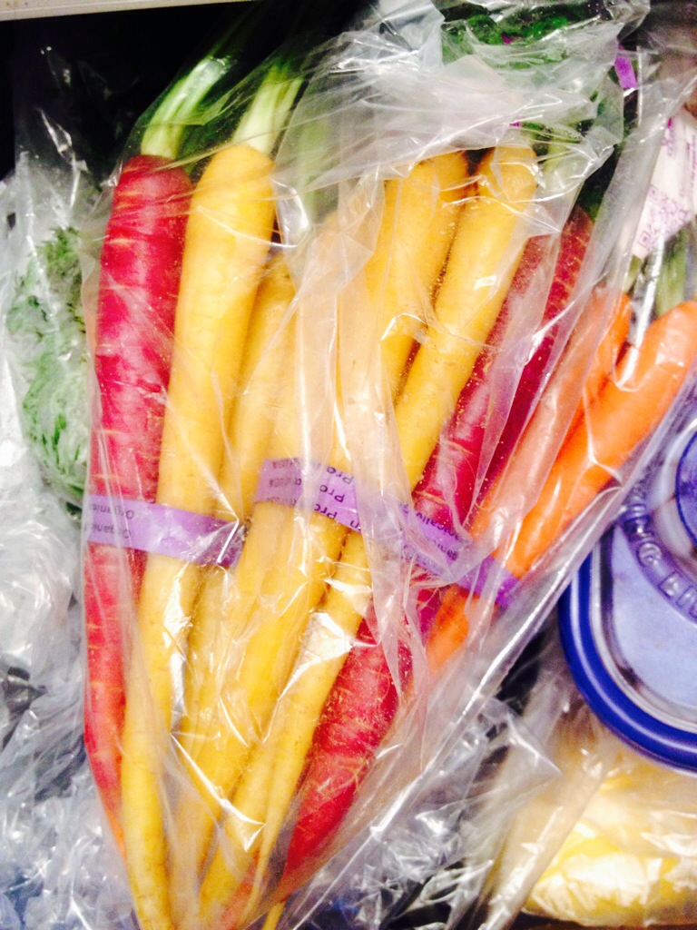 Organic rainbow carrots