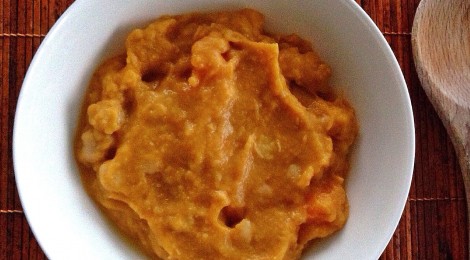 Spicy Sweet Potato Soups with Chickpeas