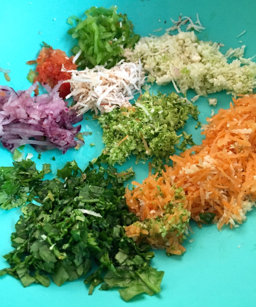 Grated vegetables for Big Apple Curry's Rainbow Roti