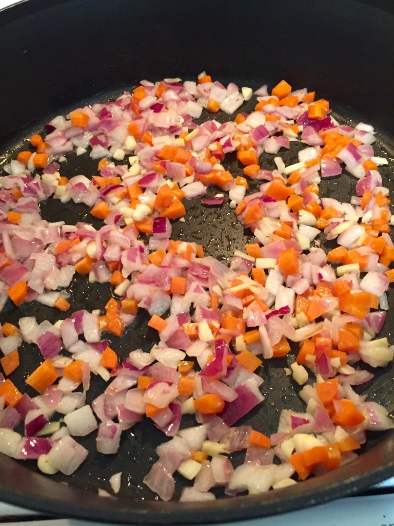 Freshly chopped onion, garlic, and ginger root