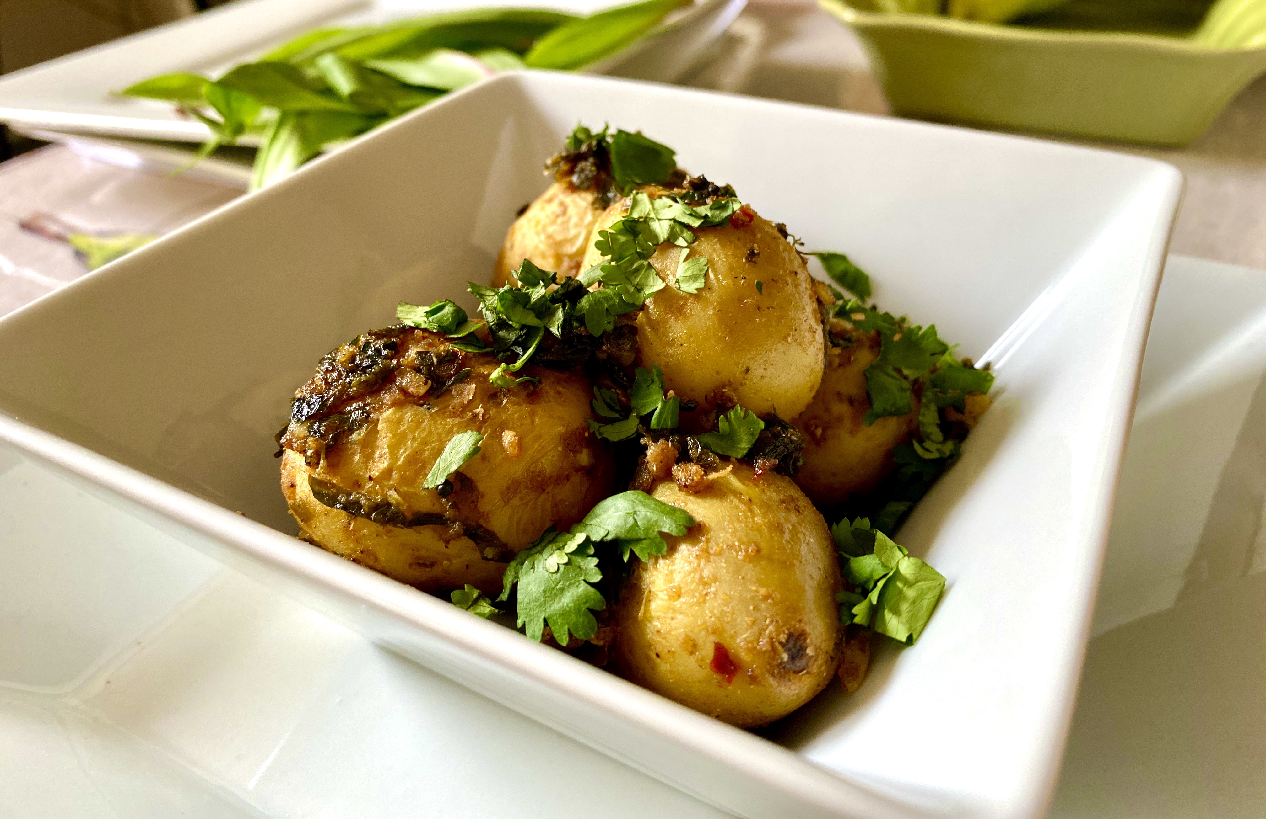 Curried Potatoes with Spring Ramps